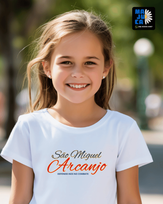 Camiseta INFANTIL - SÃO MIGUEL ARCANJO DEFENDEI-NOS NO COMBATE