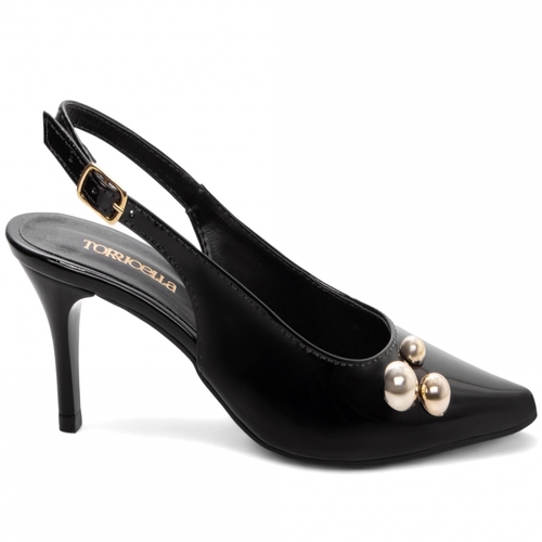 Sapato Scarpin Verniz Preto Salto Fino 6 cm 600.18A
