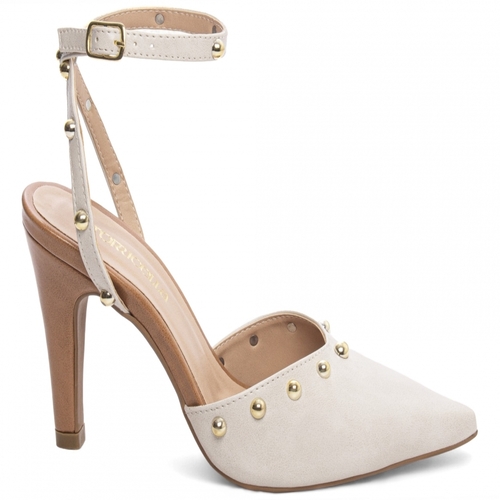 Sapato Scarpin Napa Off White e Napa Bege 68003B