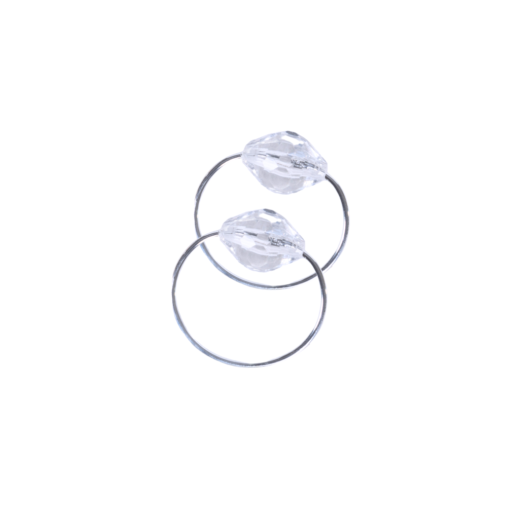 Kit 6 Pçs Anel para Guardanapo 6 Lugares Cristalino 4x3cm Argola Prata