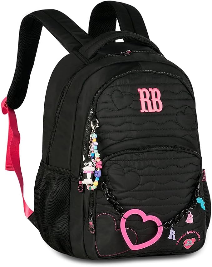 Mochila Rebecca Bonbon Bolsa Escolar Feminina Cores Cor preto