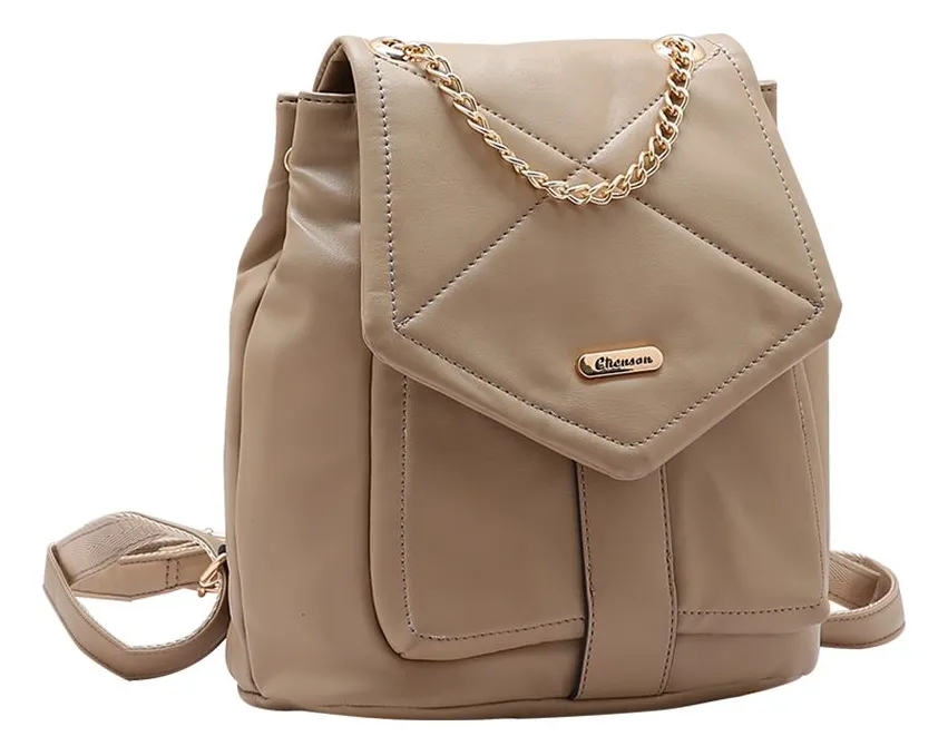 Bolsa Mochila Costas Feminina Chenson Soft Chic 8485281 Desenho Do Tecido Liso