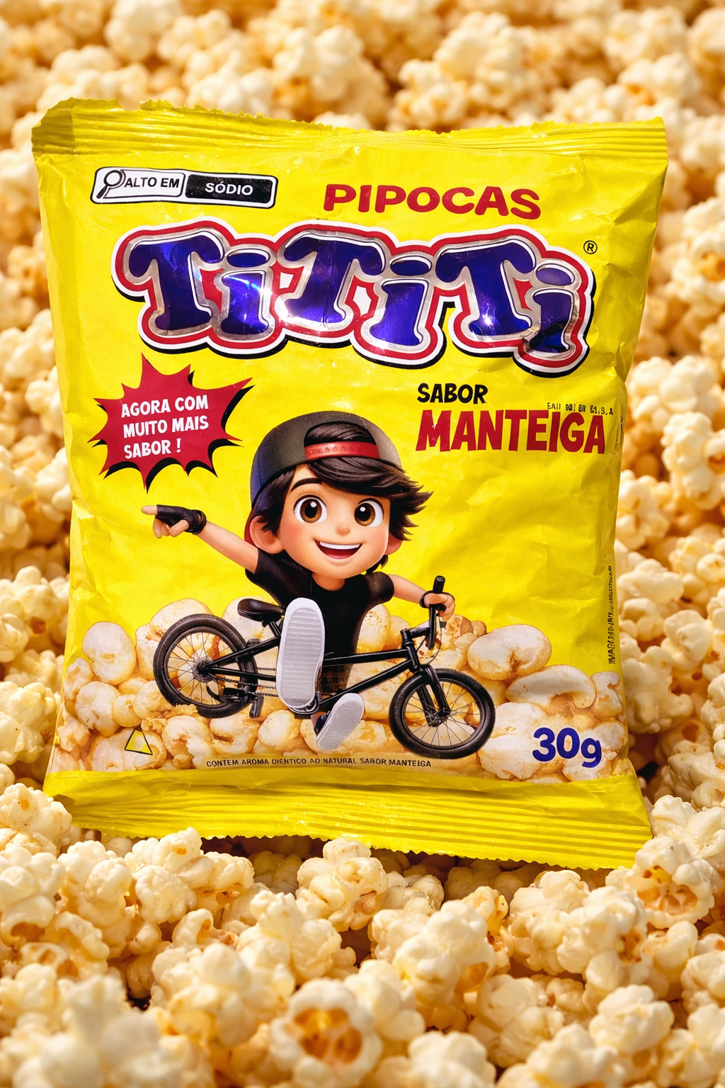 Pipoca TiTiTi Sabor Manteiga 30g 10 unidades