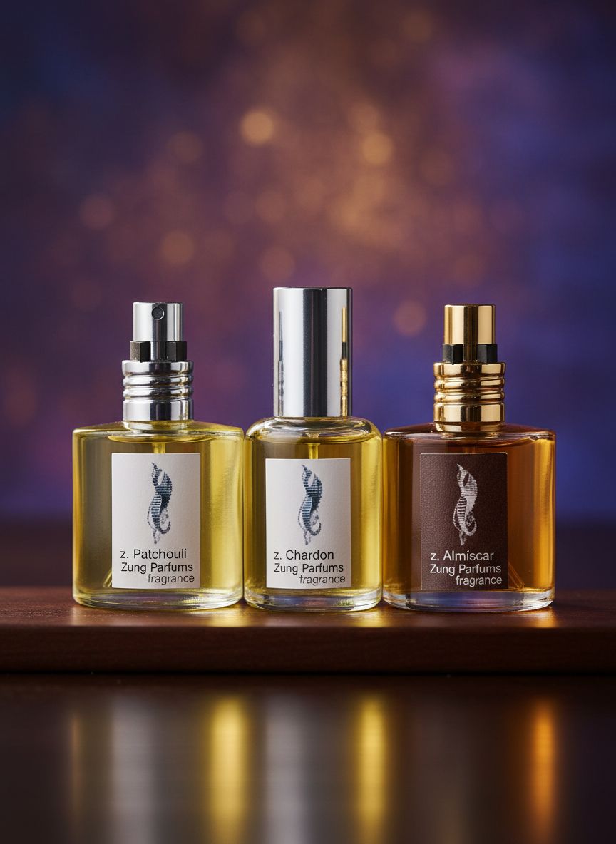 Kit 3 Perfumes z.Patchouli, z.Almíscar, z.Chardon 30ml. cada.