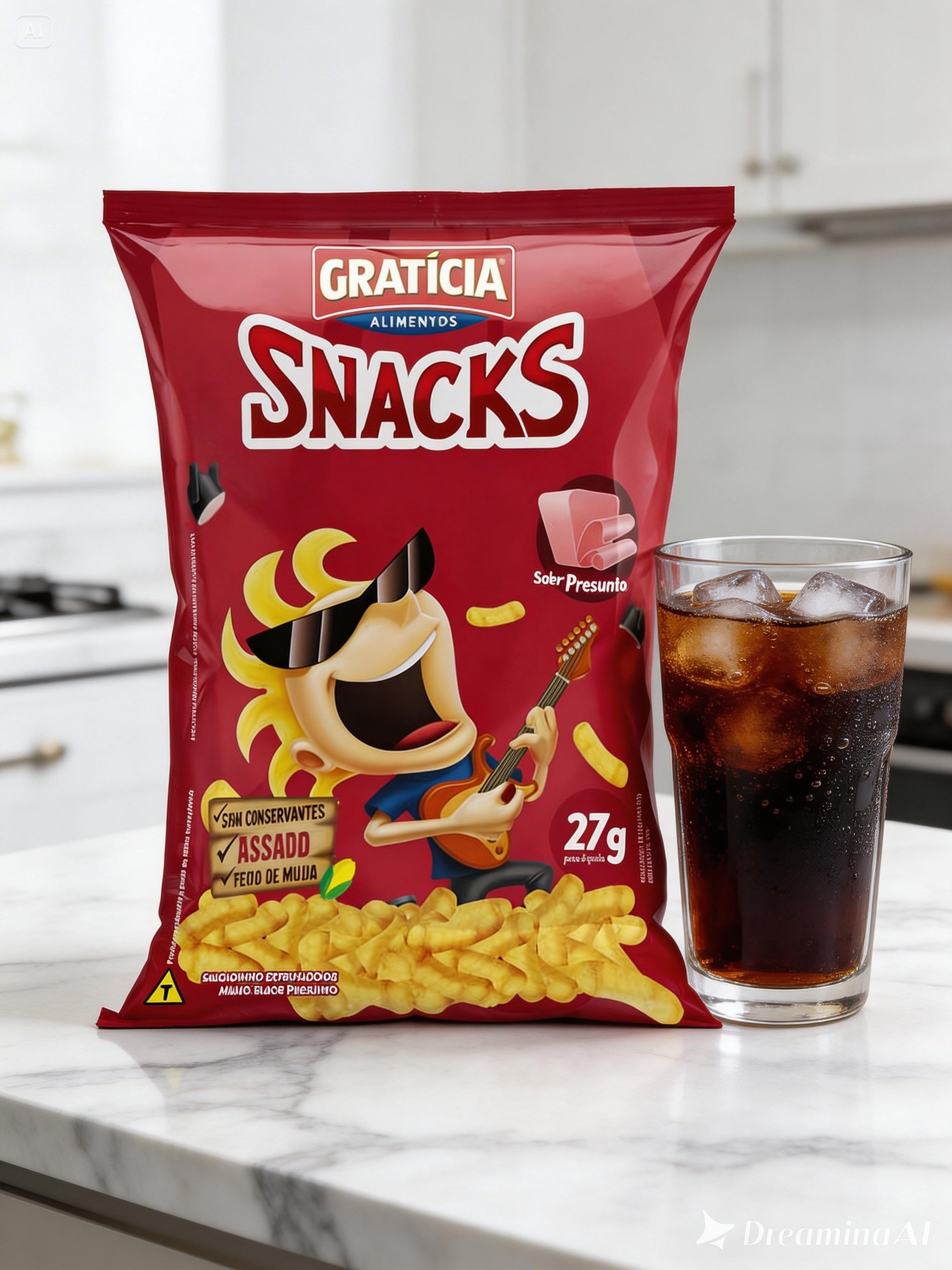 Snack Extrusado de Milho Sabor Presunto 27g