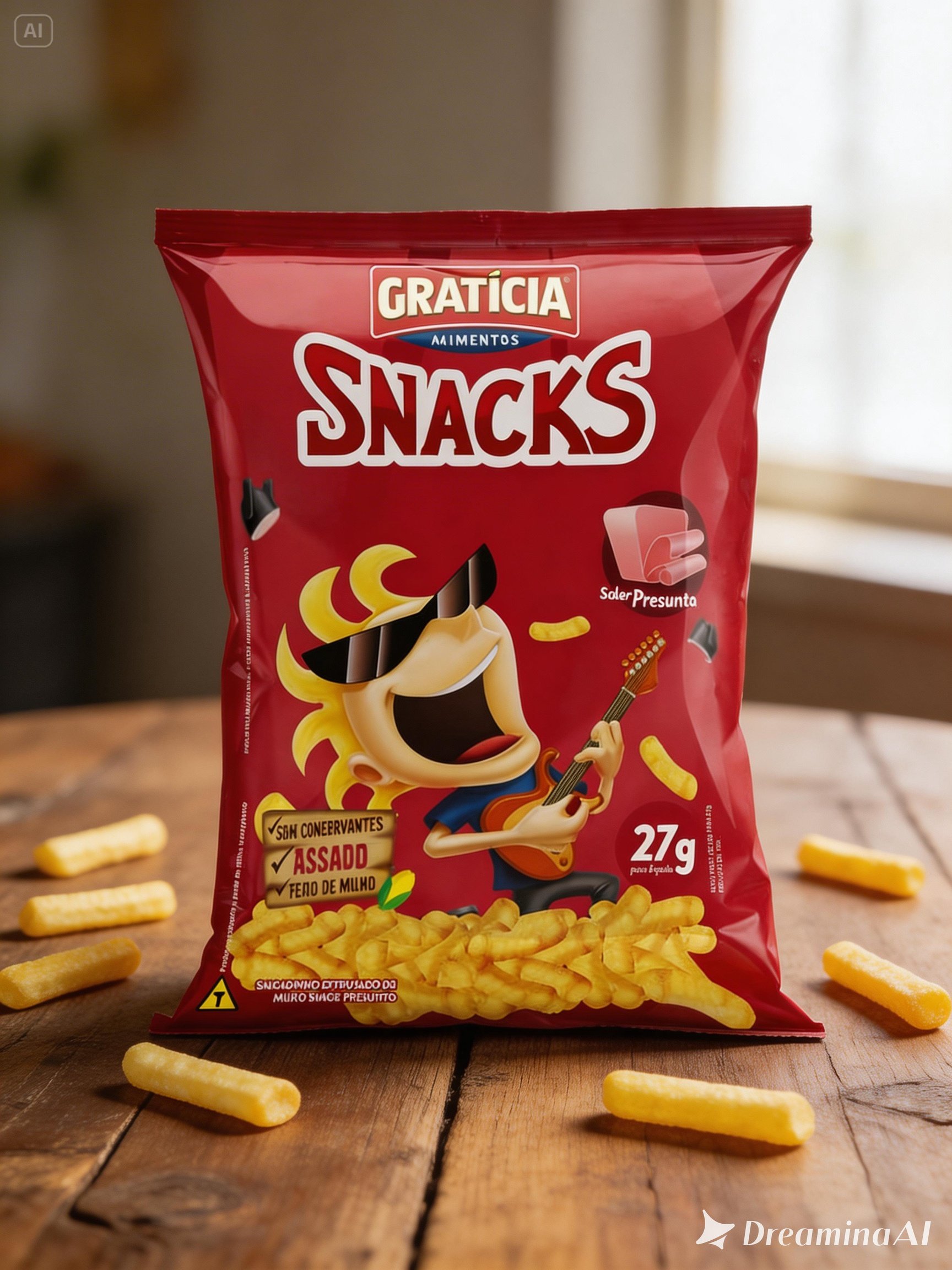 Snack Extrusado de Milho Sabor Presunto 27g