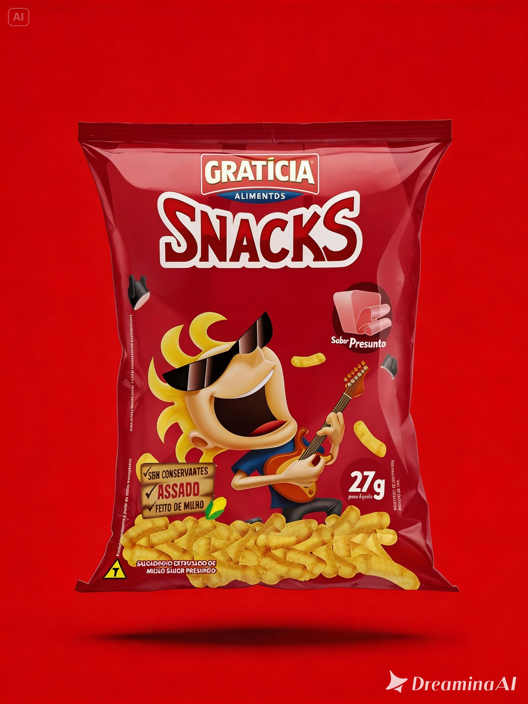 Snack Extrusado de Milho Sabor Presunto 27g