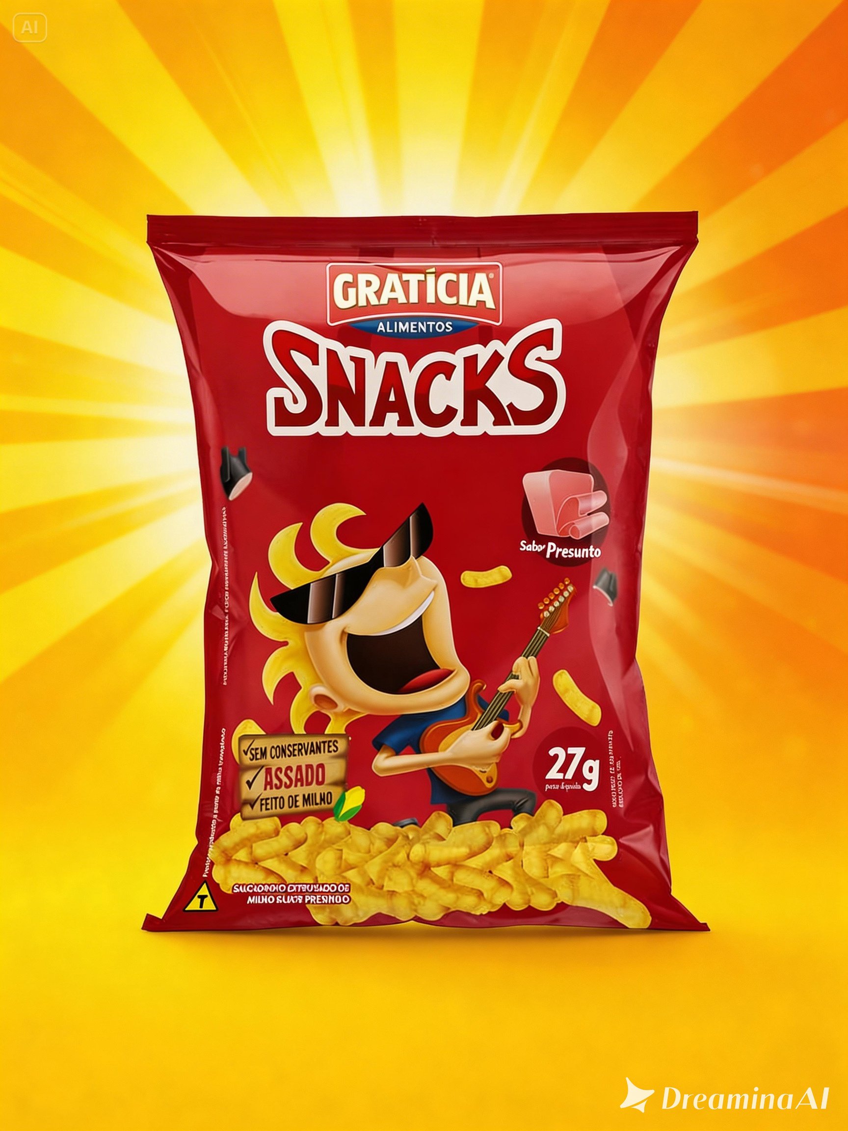 Snack Extrusado de Milho Sabor Presunto 27g
