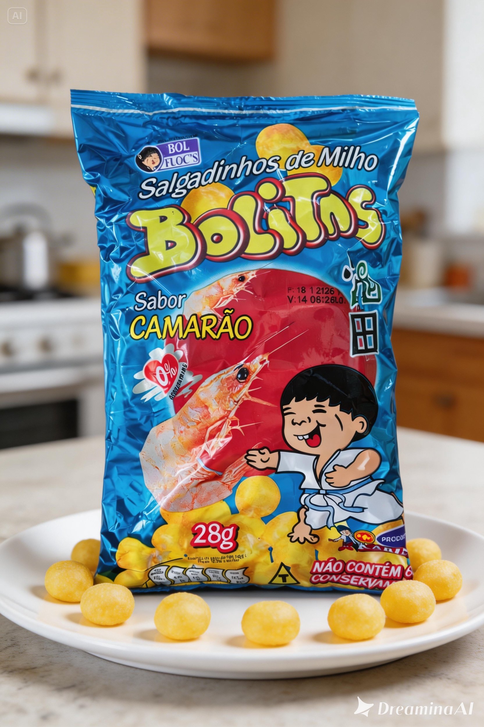 Salgadinho de Milho Bolinhos Sabor Camarão  28g