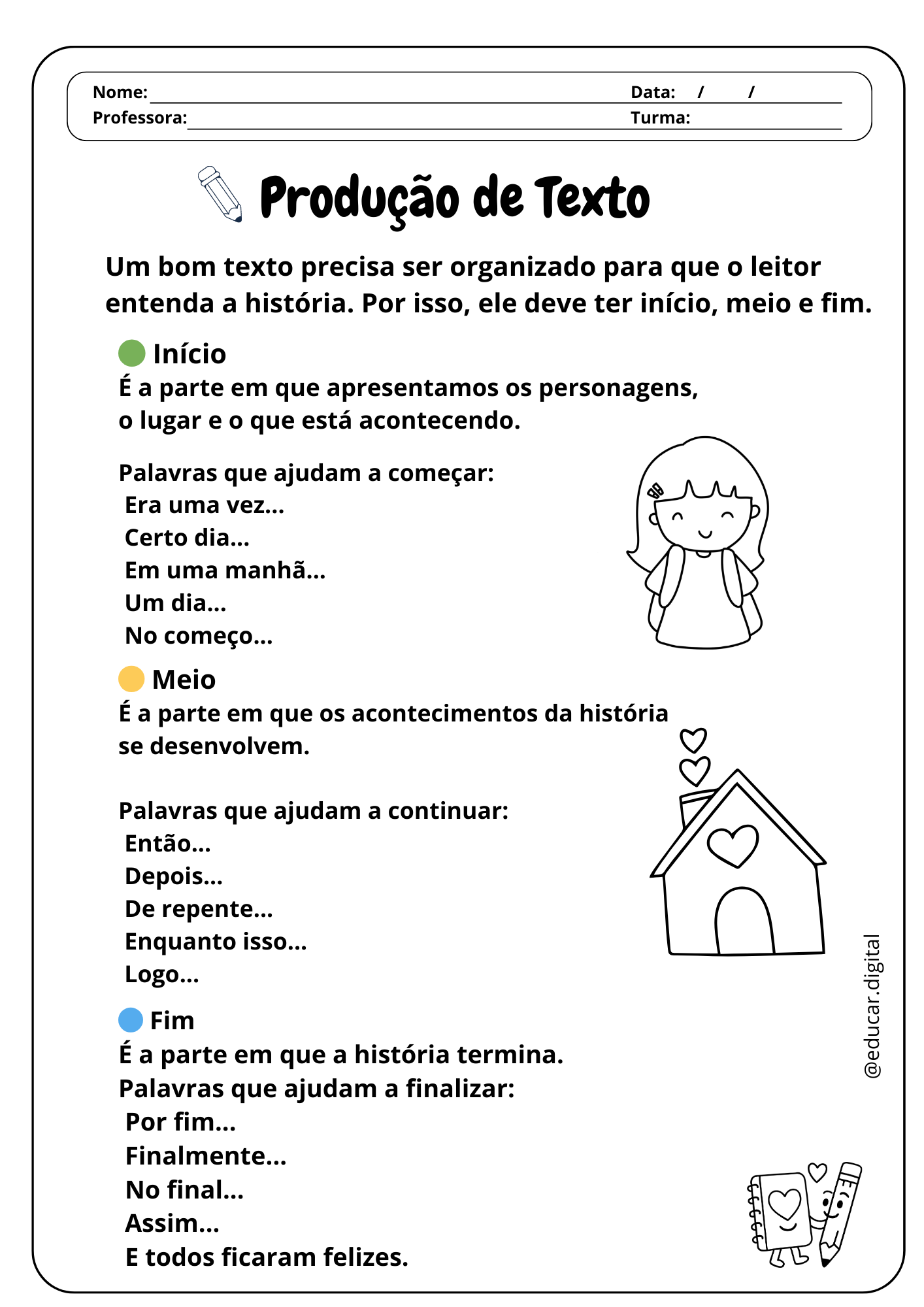 11 Folhas Arquivo de produção de texto