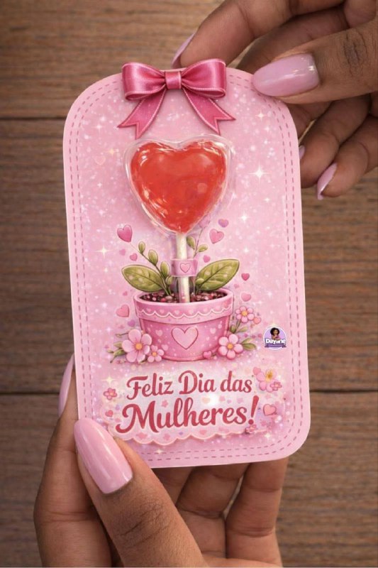 Card com Pirulito - Mimo Dia da Mulher e Dia Dos Namorados