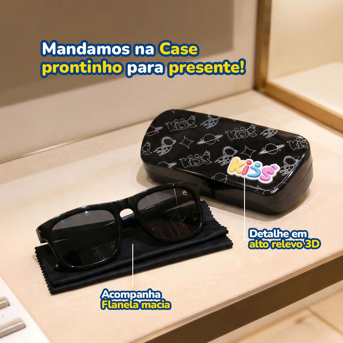 Óculos sol infantil proteção uv vintage preto case qualidade premium praia vintage piscina