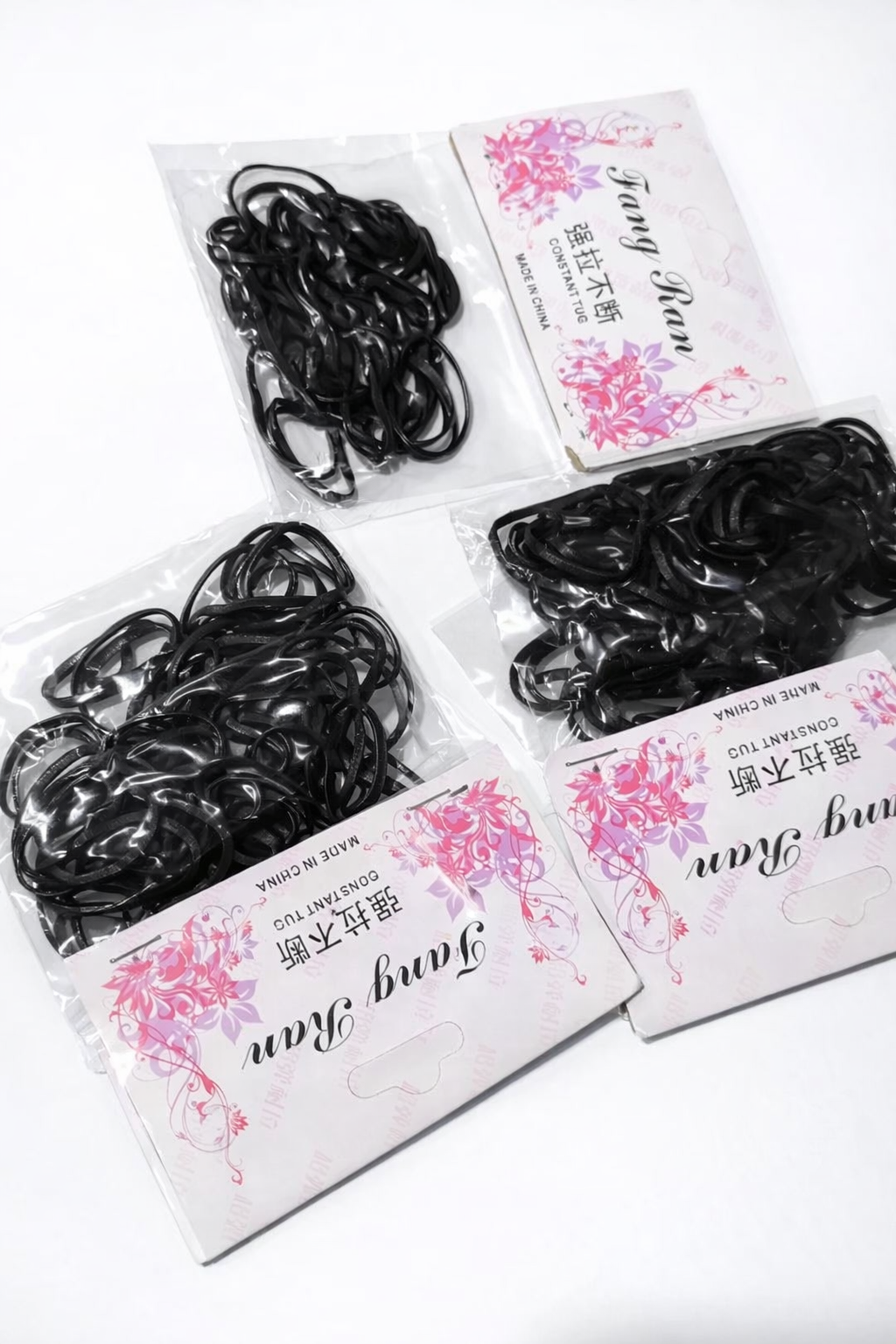 Elástico de Cabelo Preto Alta Resistência para Penteados