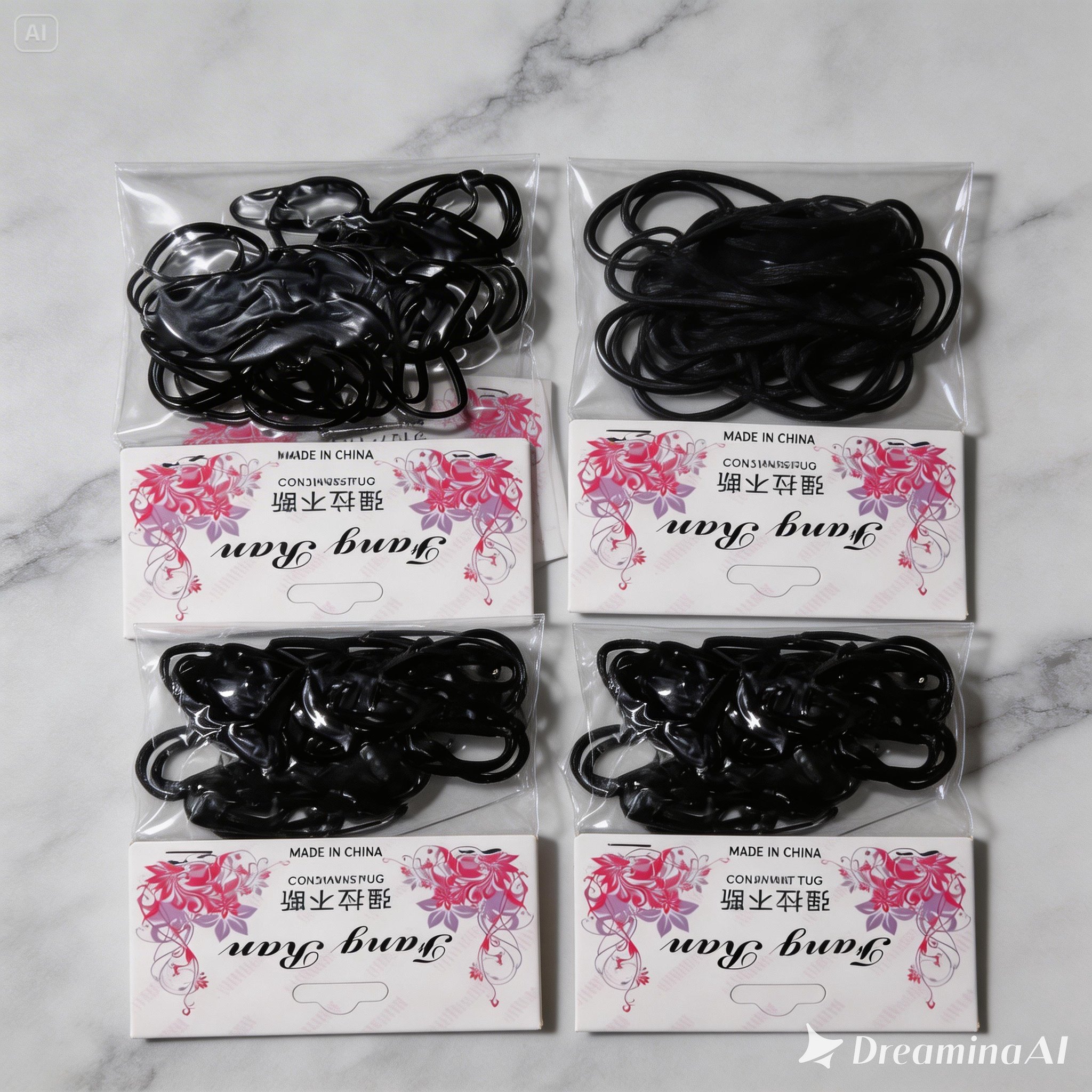Elástico de Cabelo Preto Alta Resistência para Penteados