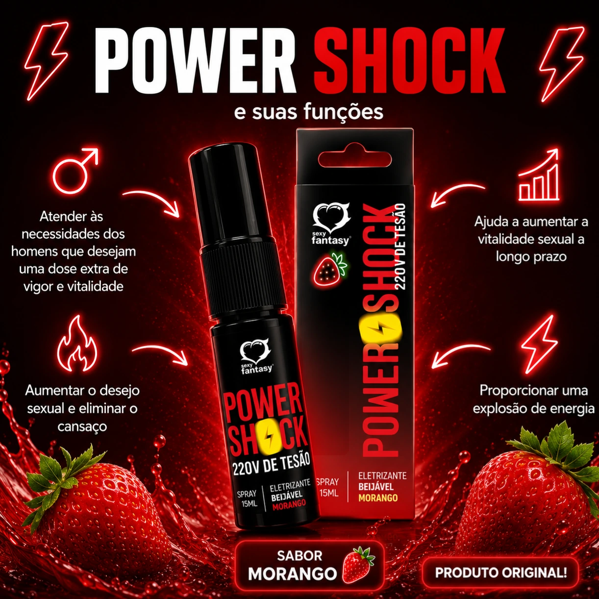 Vibrador Liquido Power Shock 220v De Tesao