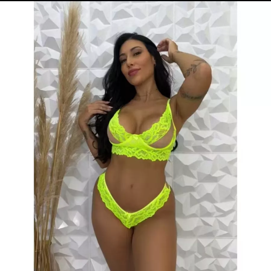 Conjunto Rendado Com Tule