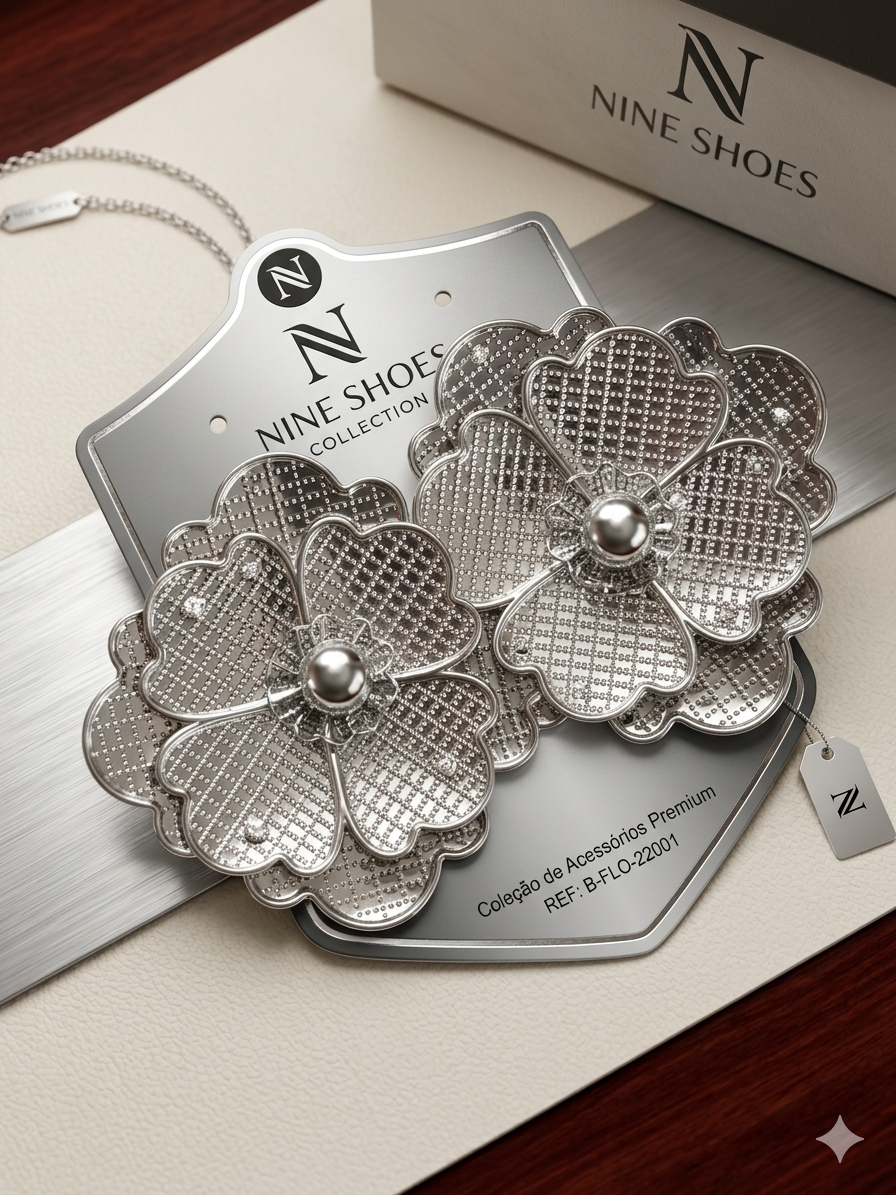 Brinco cravejado flor