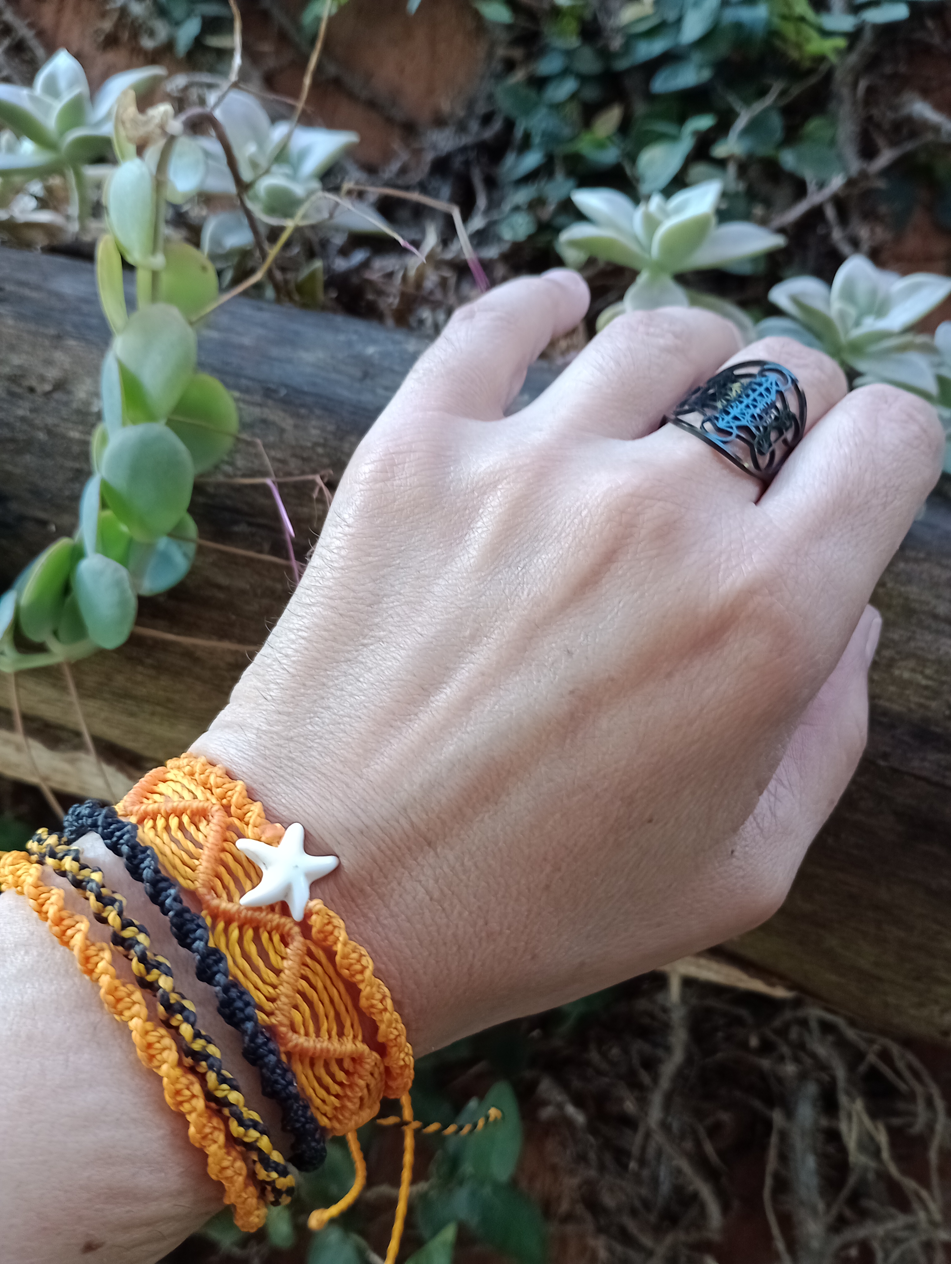 REF 119 conjunto de pulseiras em Macramê
