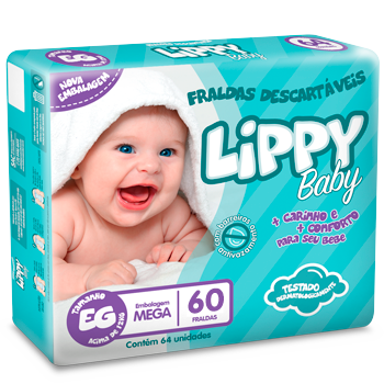 Fraldas Descartáveis Lippy Baby Embalagem Mega Único Descartável