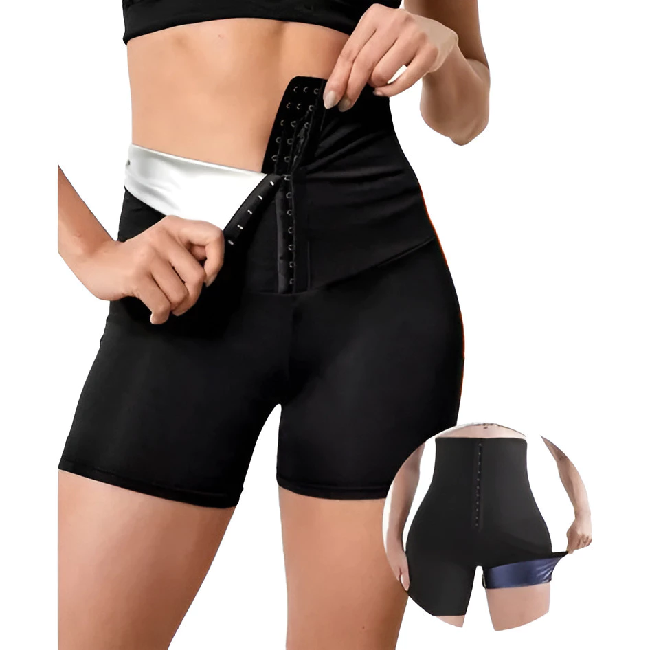 Short Modelador Efeito Sauna Preto