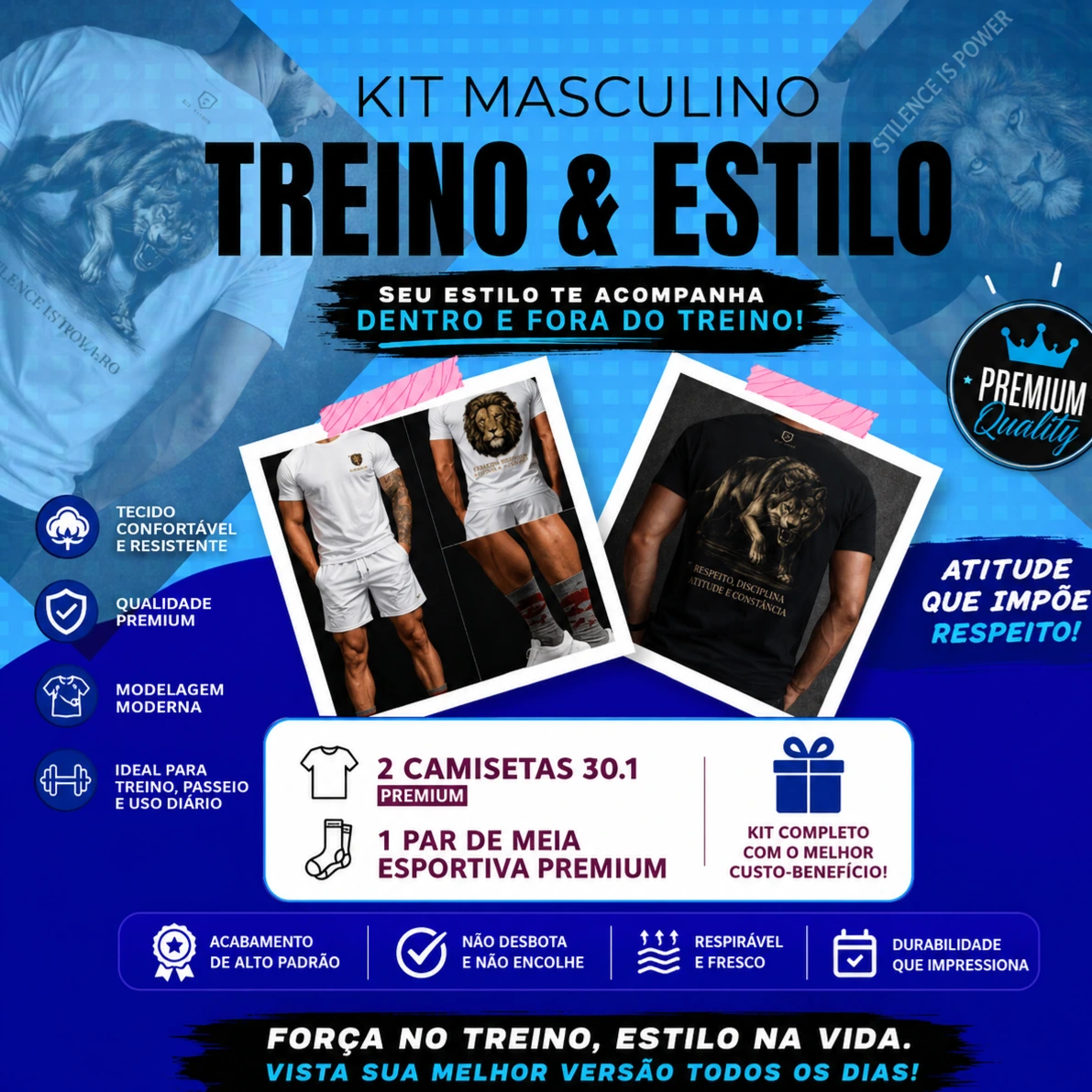 Kit 3 Ítens Treino & Estilo