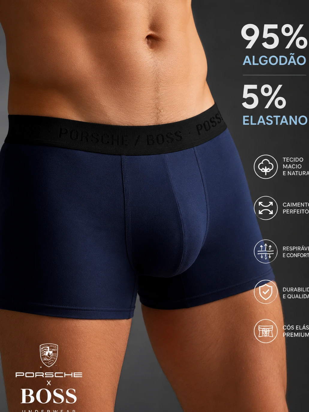 Caixinha c/3 Cueca Porche Boss Luxo