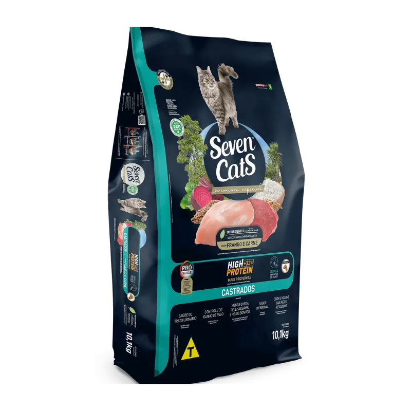 Seven Cats Castrado Frango e Carne 10,1Kg