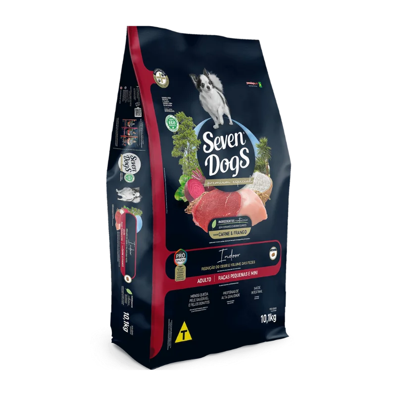 Seven Dogs cão adulto raças pequenas carne e frango 10,1kg