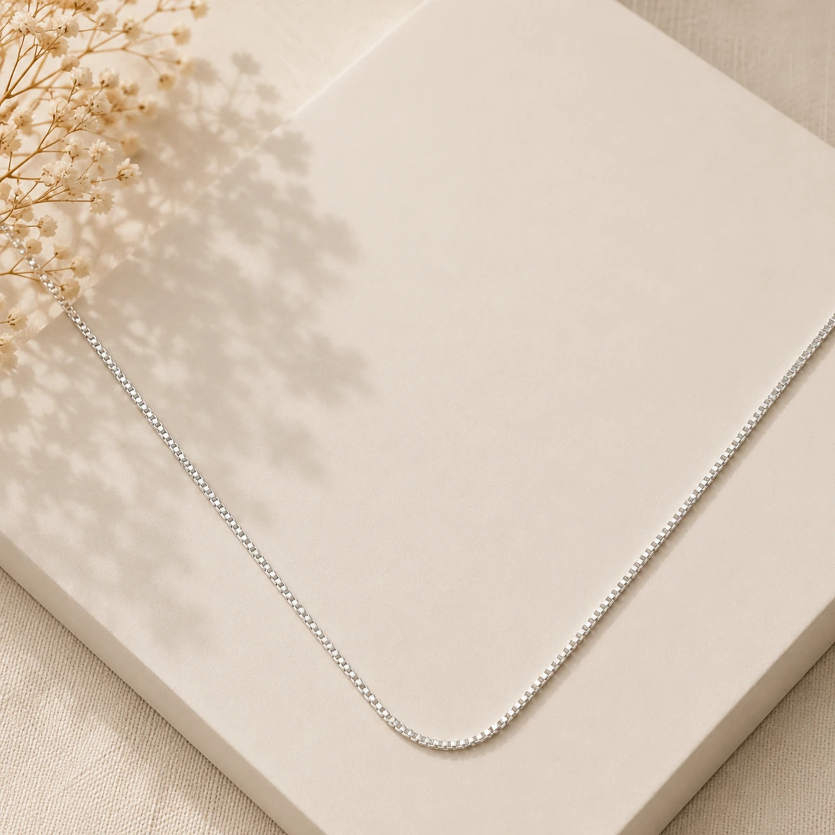 Corrente prata malha veneziana 45 cm