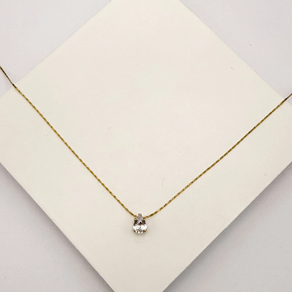 Colar aço dourado gota