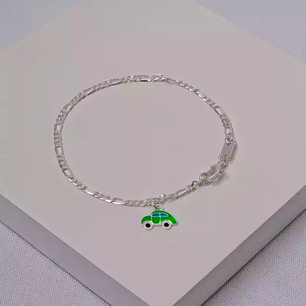Pulseira infantil elos 3x1 com carrinho