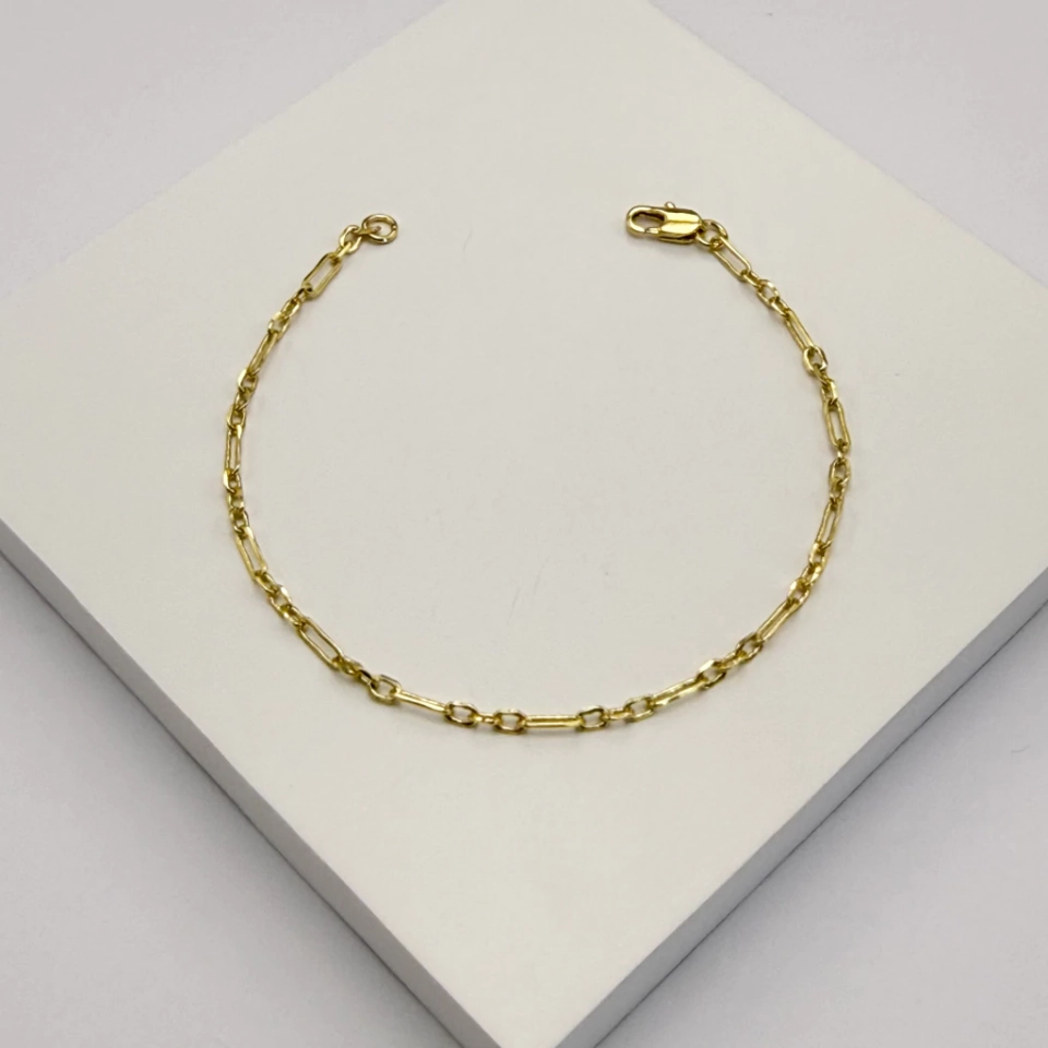 Pulseira infantil dourada elos
