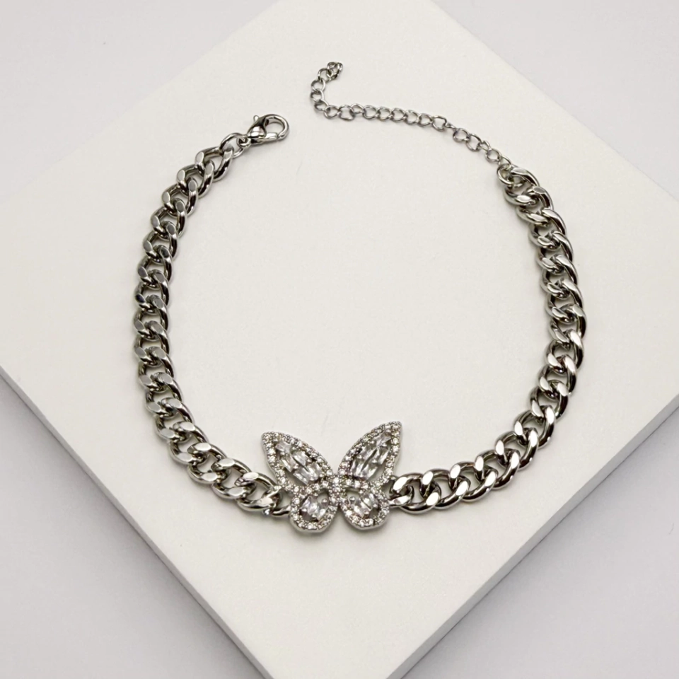 Pulseira elos grumet borboleta