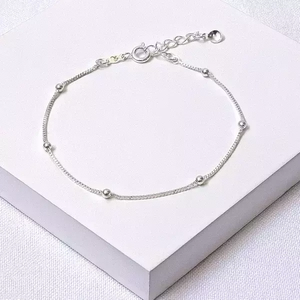 Pulseira prata bolinhas