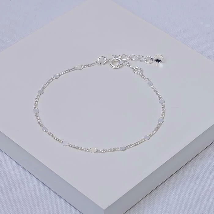 Pulseira prata chapinhas redondas