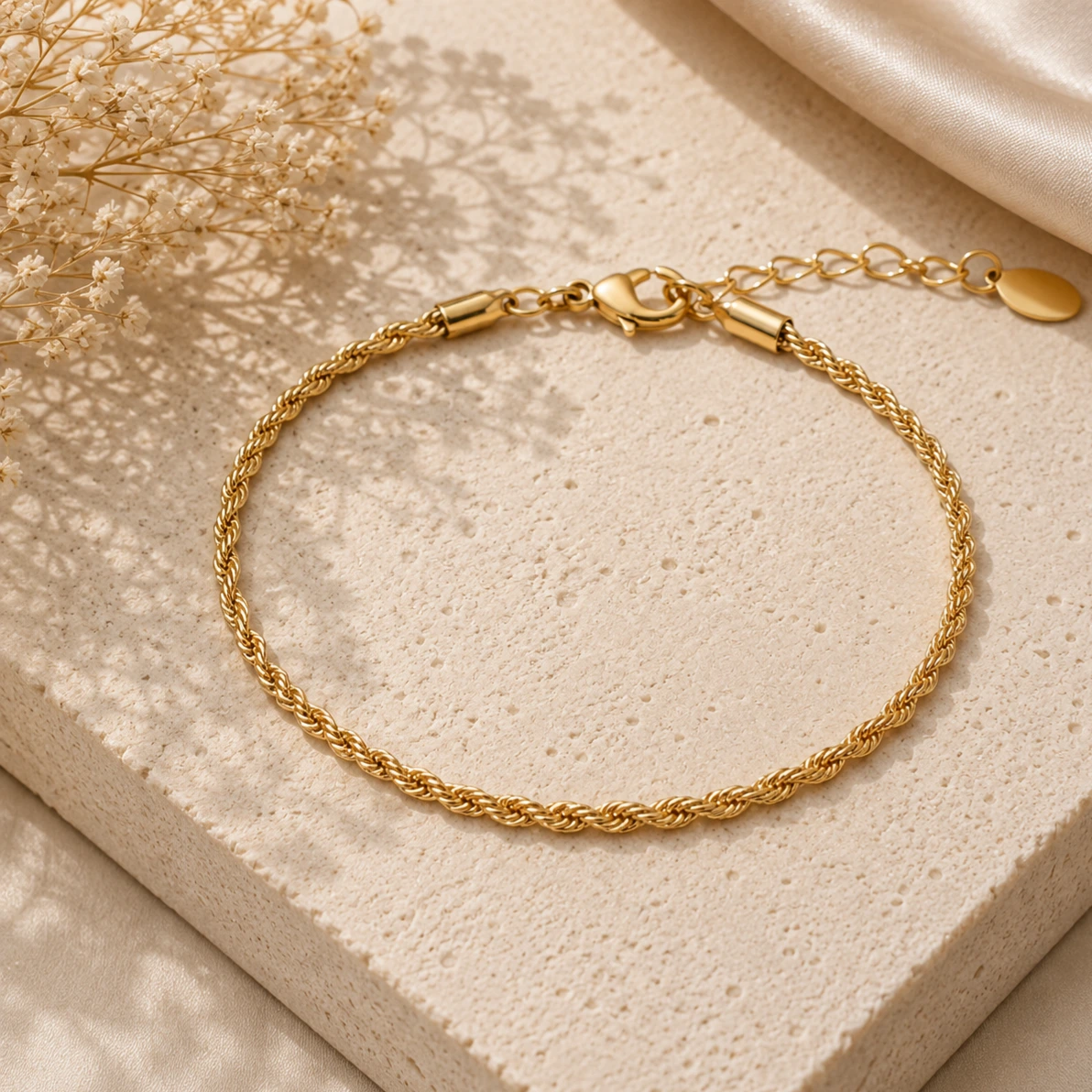 Pulseira dourada cordão baiano