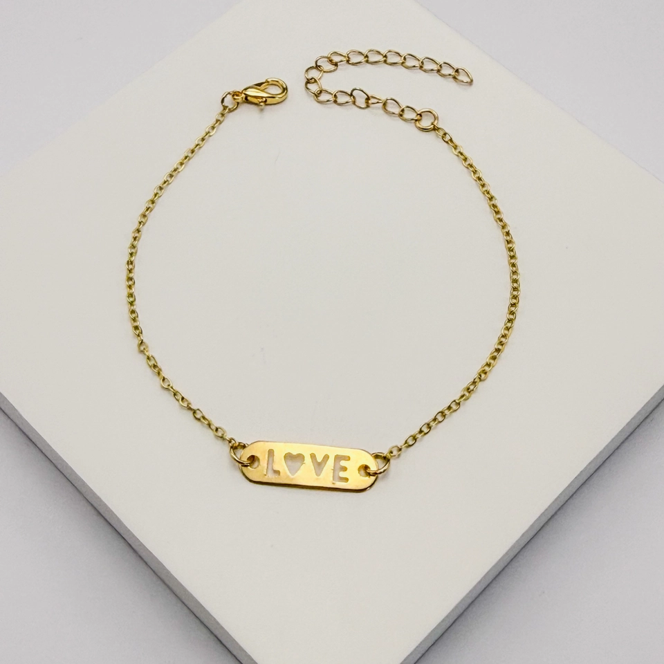 Pulseira dourada love