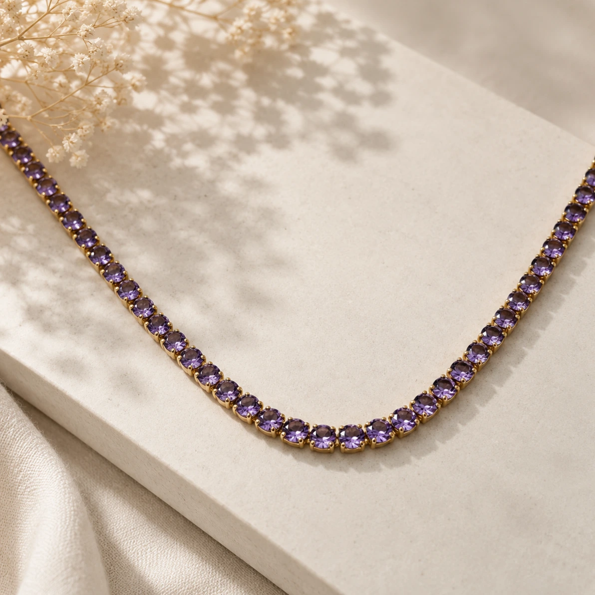 Choker dourada riviera ametista