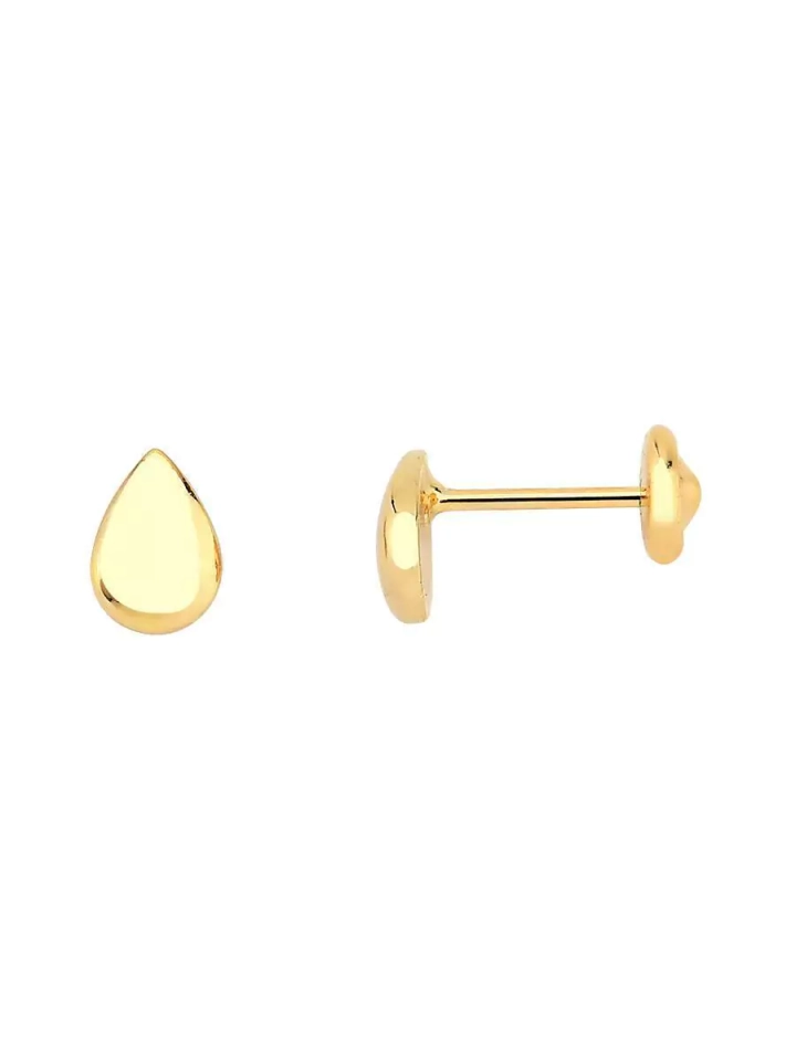 Brinco dourado infantil gota lisa