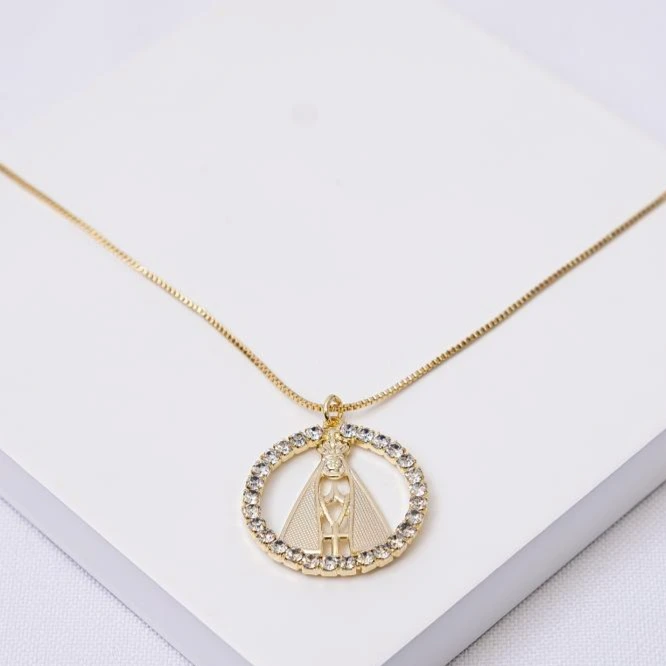 Colar dourado Nossa Senhora Aparecida G