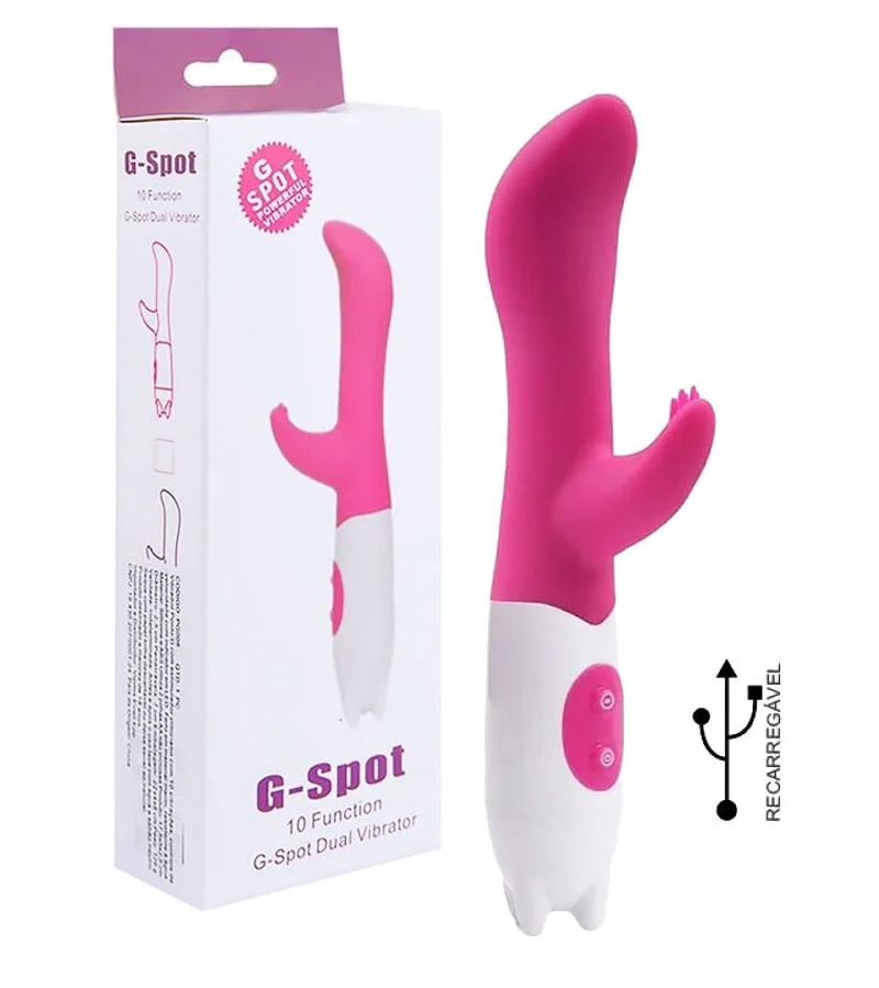 VIBRADOR LUXO ESTIMULADOR PONTO G E CLITORIS RECARREGÁVEL 10 VIBRAÇÕES