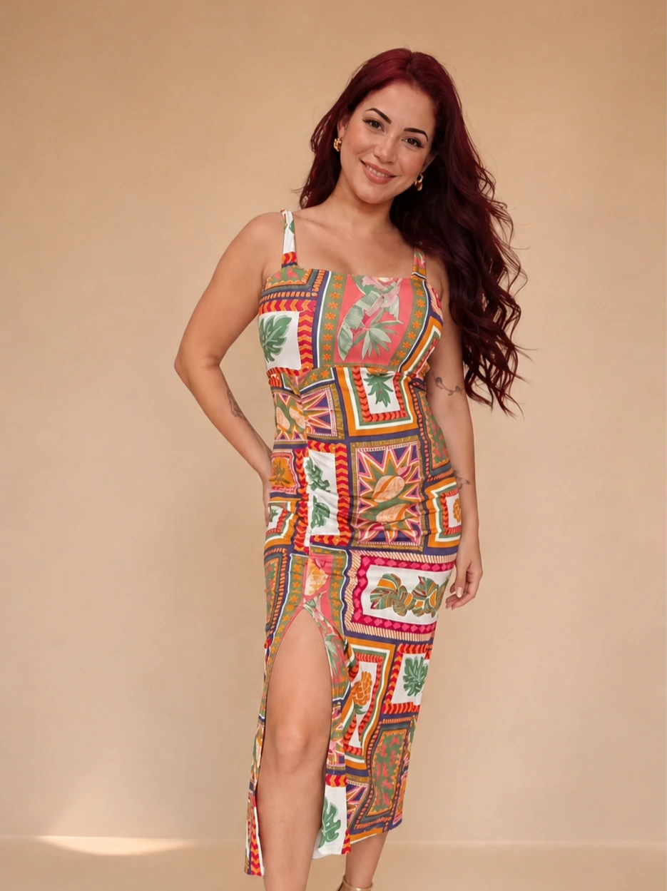 Vestido Brisa estampa Abacaxi
