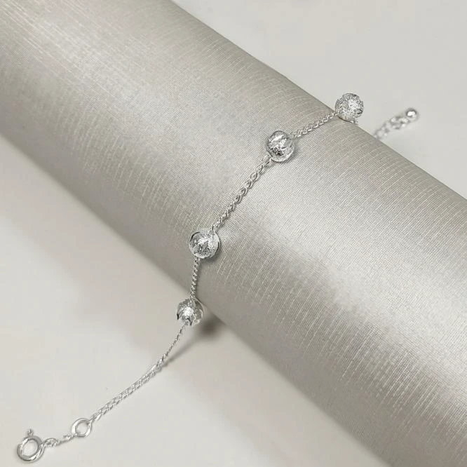 Pulseira prata esferas P
