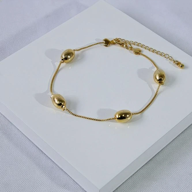Pulseira dourada gominhos