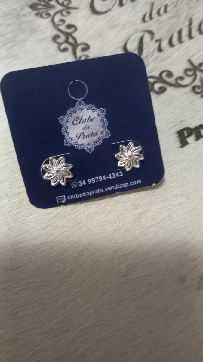 Brinco Flor em Prata