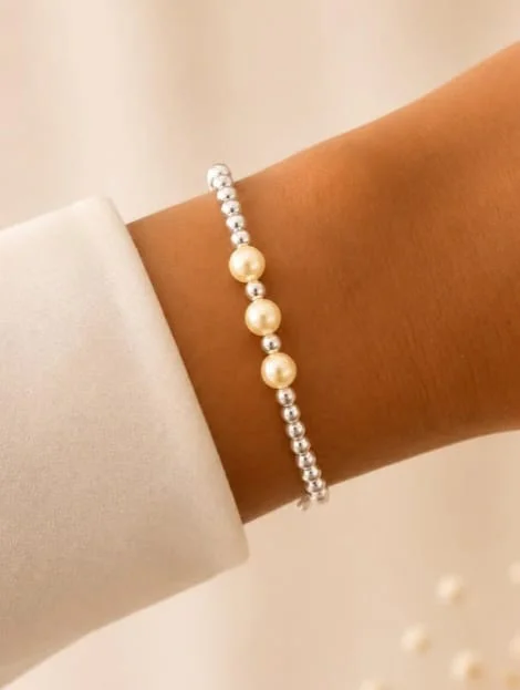Pulseira Bolinha e Pérola Shell