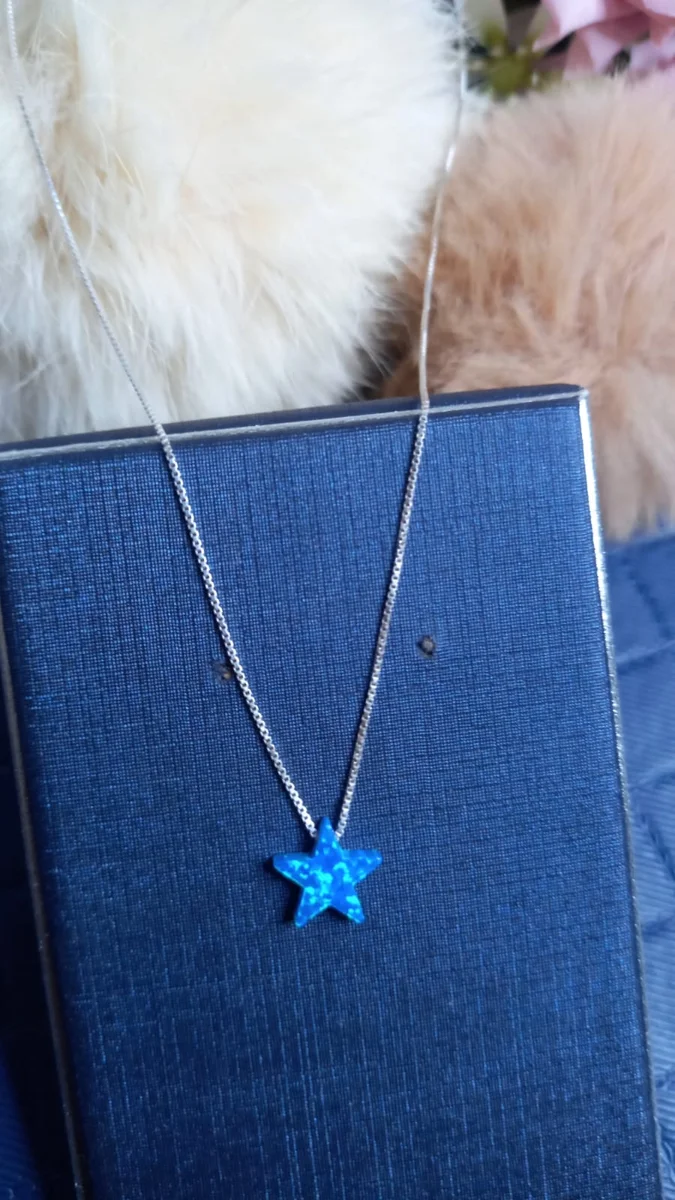 Colar Opalina Estrela Azul