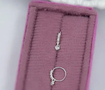 Piercing Argola Cravejada com Coração Pendurado