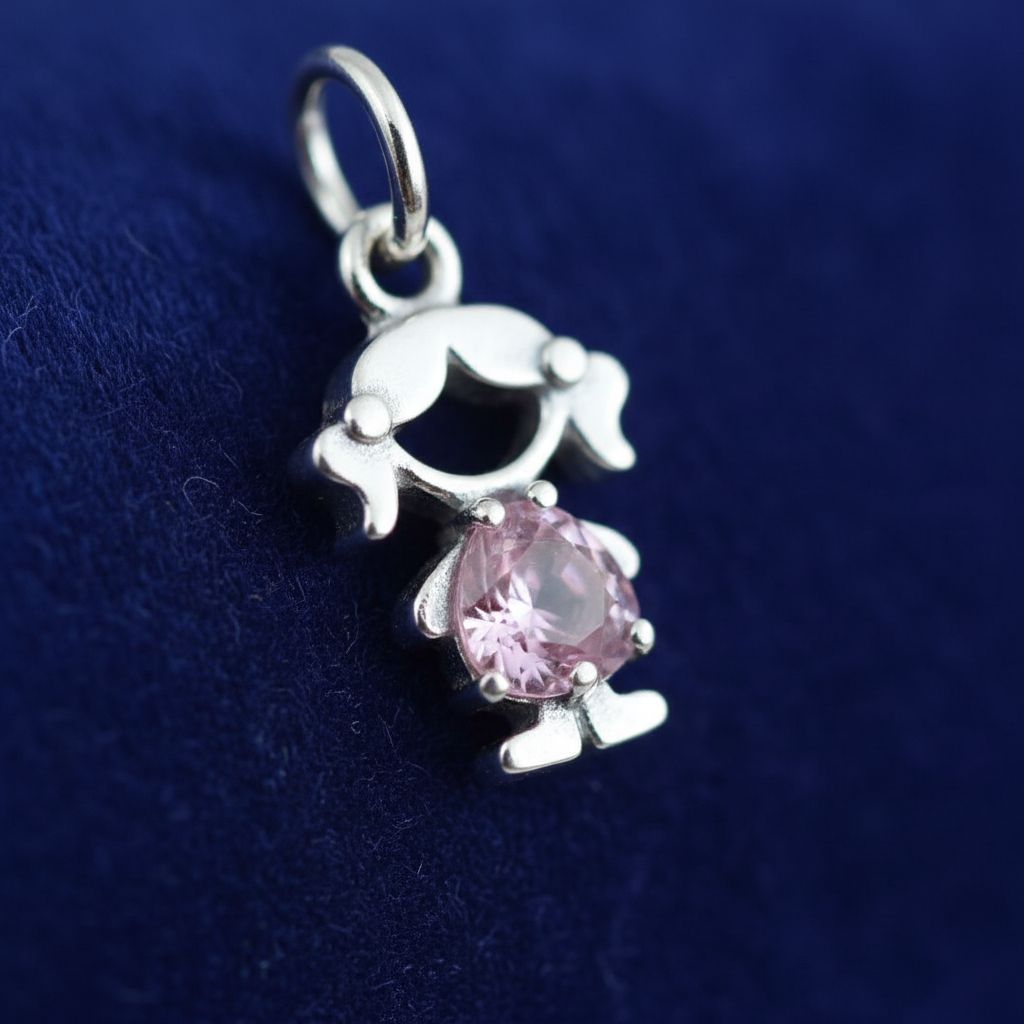 Pingente Filha com Zircônia Rosa