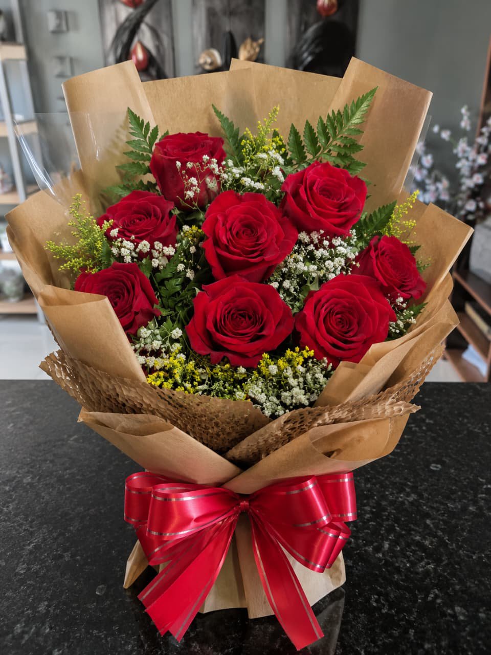 Buque com 6 Rosas Coreano Vermelhas